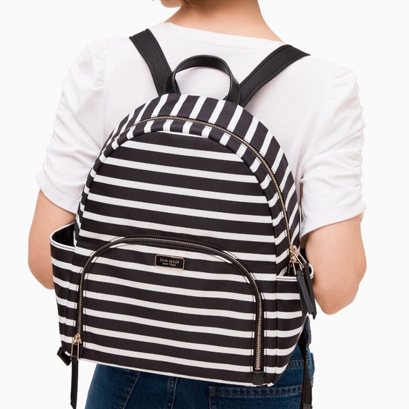 Kate Spade Dawn sailing stripe large backpack - Picture 2 of 8